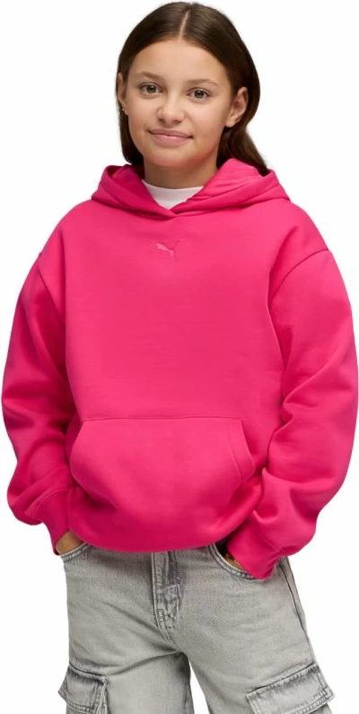 Duks për fëmijë Puma ESS Centered Cat Logo Relaxed Hoodie, fuchsia