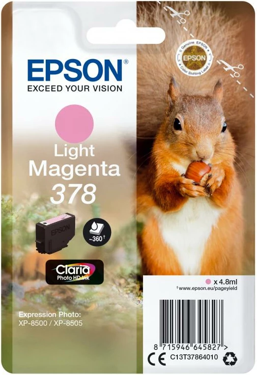 Patron boje, Epson, 378 (C13T37864010), Claria Photo HD, 4.8 ml, Light Magenta