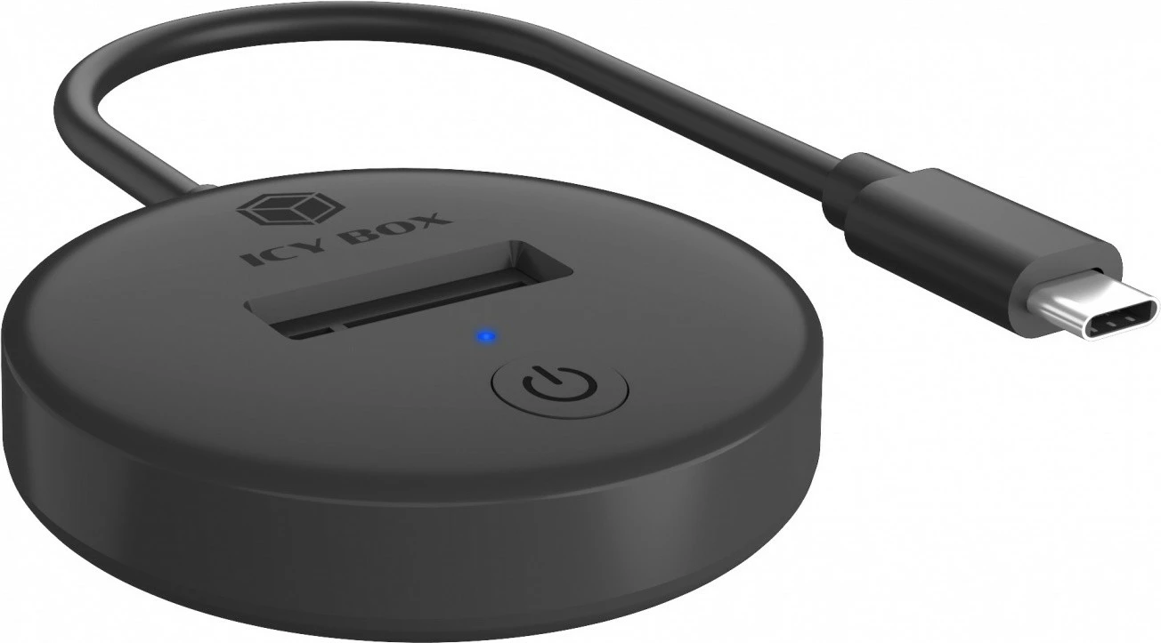 Docking station IcyBox IB-1610MCD-C31 për SSD NVMe/SATA M.2, USB Type-C, Zi