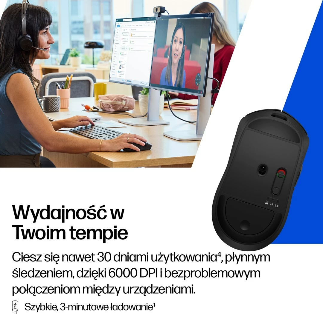 Maus wireless HP 700, rikarikueshëm, 8 butona, Bluetooth 5.2, USB Type-C, i zi