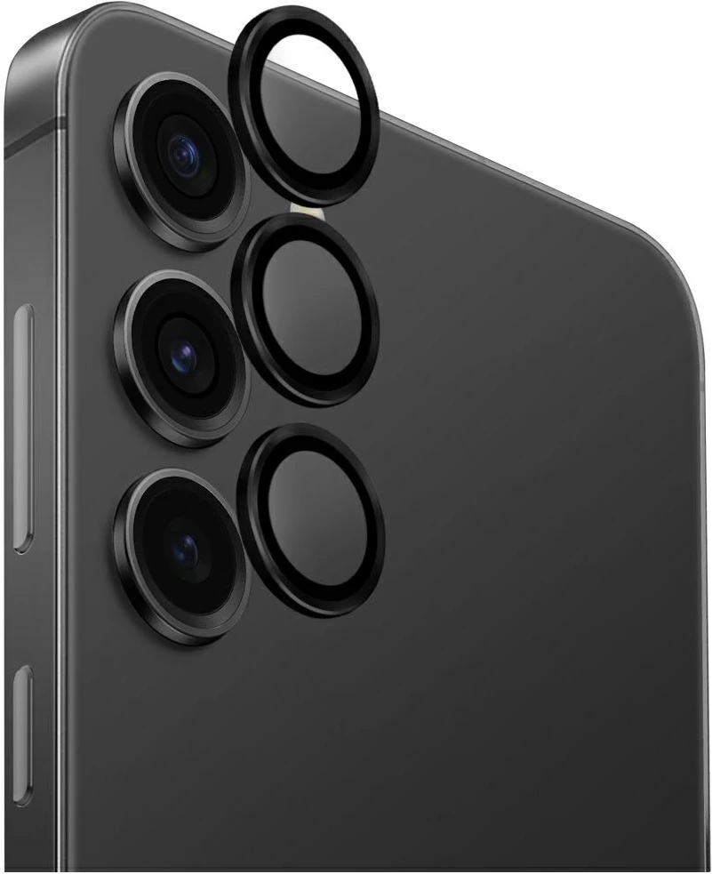 Mbrojtës xhami për kamera Uniq Optix Aluminum për Samsung Galaxy S25, Zi