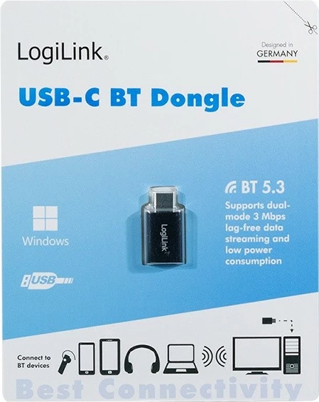 Adapter Bluetooth LogiLink BT0048A USB-C Gen1 3Mbps 20m, i zi