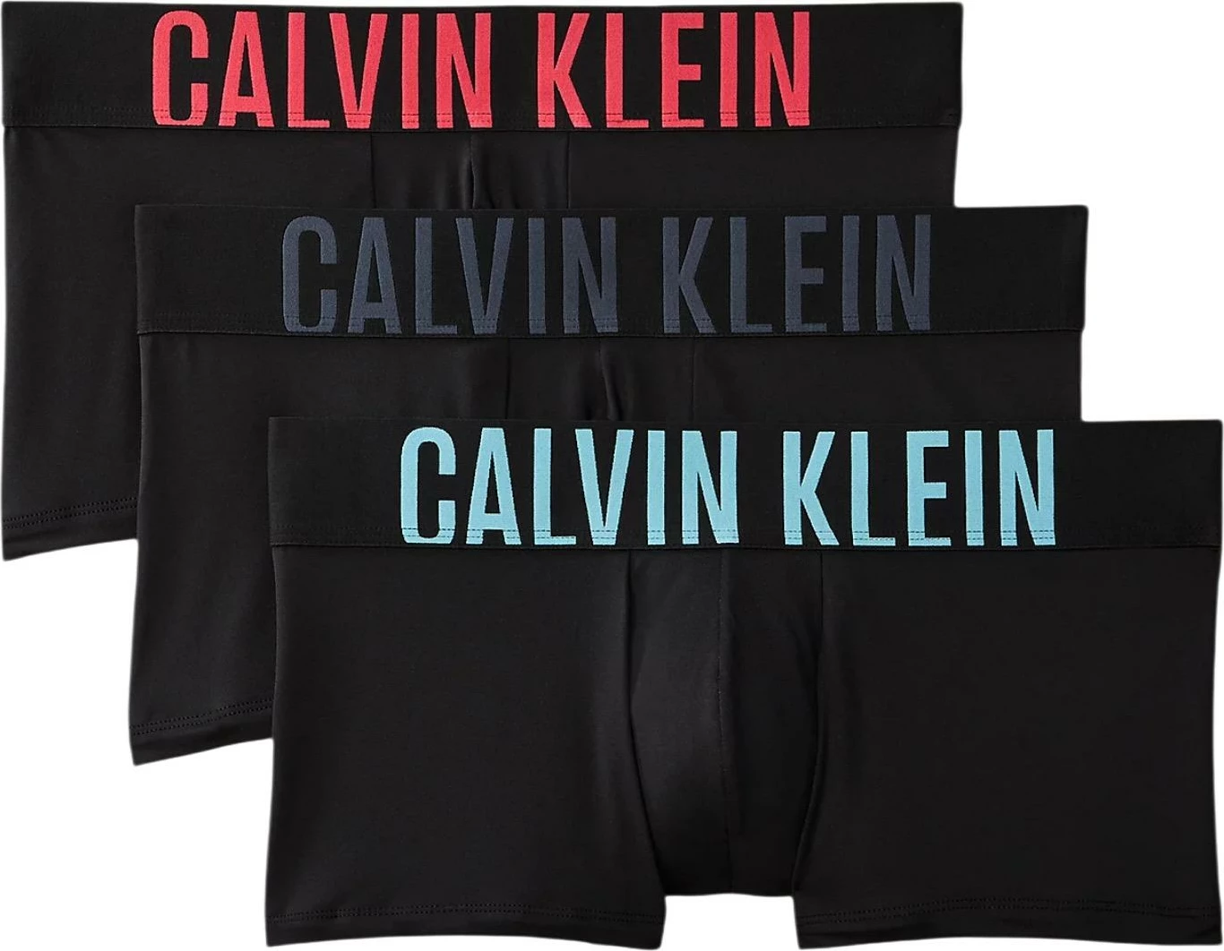Të brendshme për meshkuj Calvin Klein Underwear Low Rise Trunk 3PK 000NB3611A, të zeza/blu