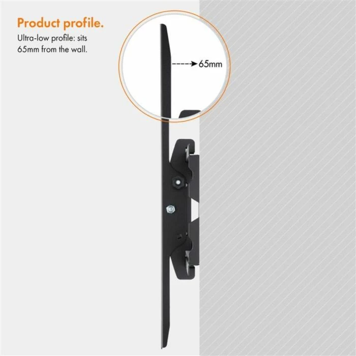 Mbajtëse muri për TV VONHAUS 3005004, 32-70\", deri 75 kg, tilt -15°/+15°, VESA deri 600x400, e zezë