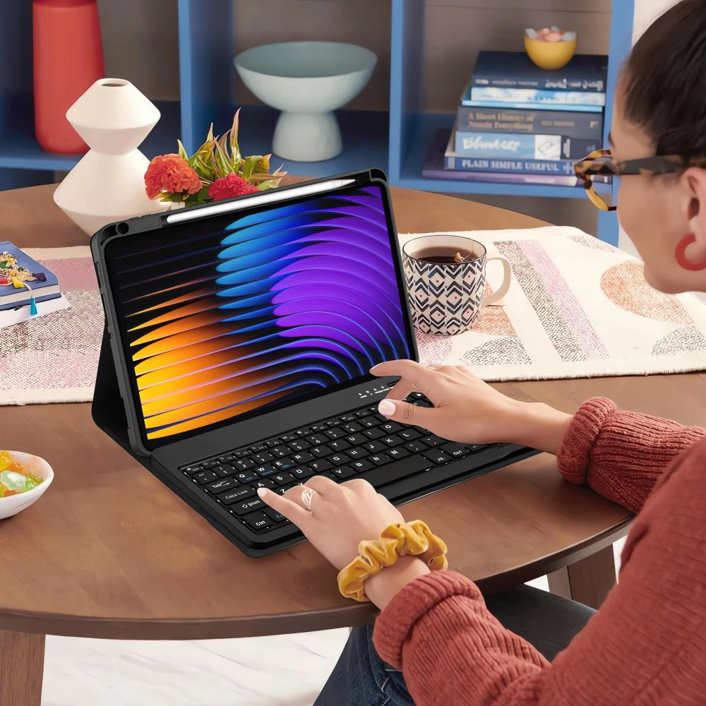 Mbështjellës me tastierë Bluetooth Tech-Protect SC Pen për Xiaomi Pad 7 / 7 Pro, i zi