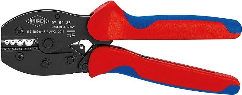 Vegël krimpimi Knipex 97 52 33, 220mm, çelik, doreza kaltër-kuqe