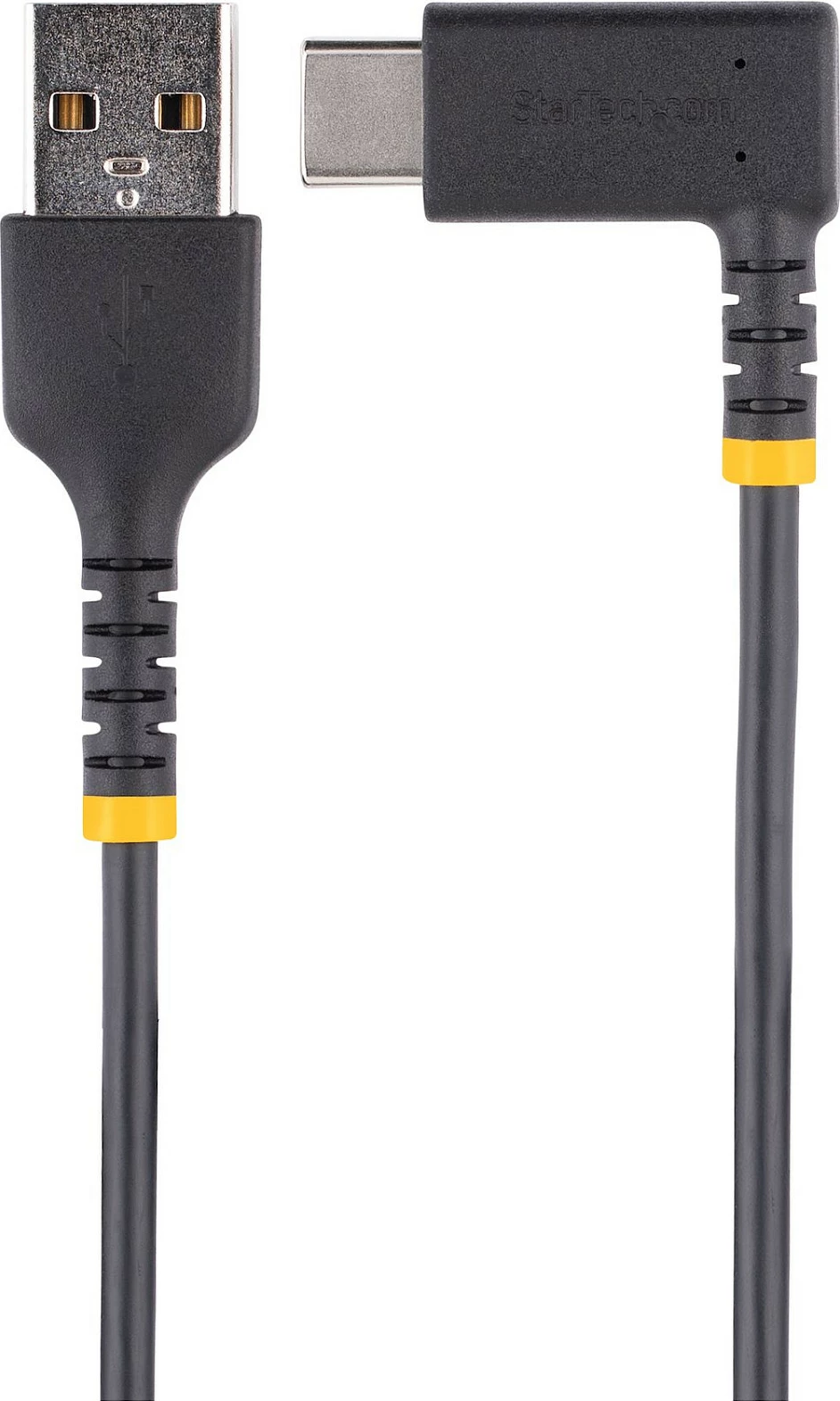 Kabllo karikimi StarTech USB-A në USB-C me kënd 90°, 30cm, 3A, USB 2.0, e zezë