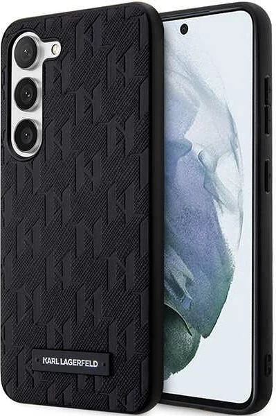 Mbështjellës Karl Lagerfeld Saffiano Mono Metal Logo për Samsung Galaxy S24+, i zi