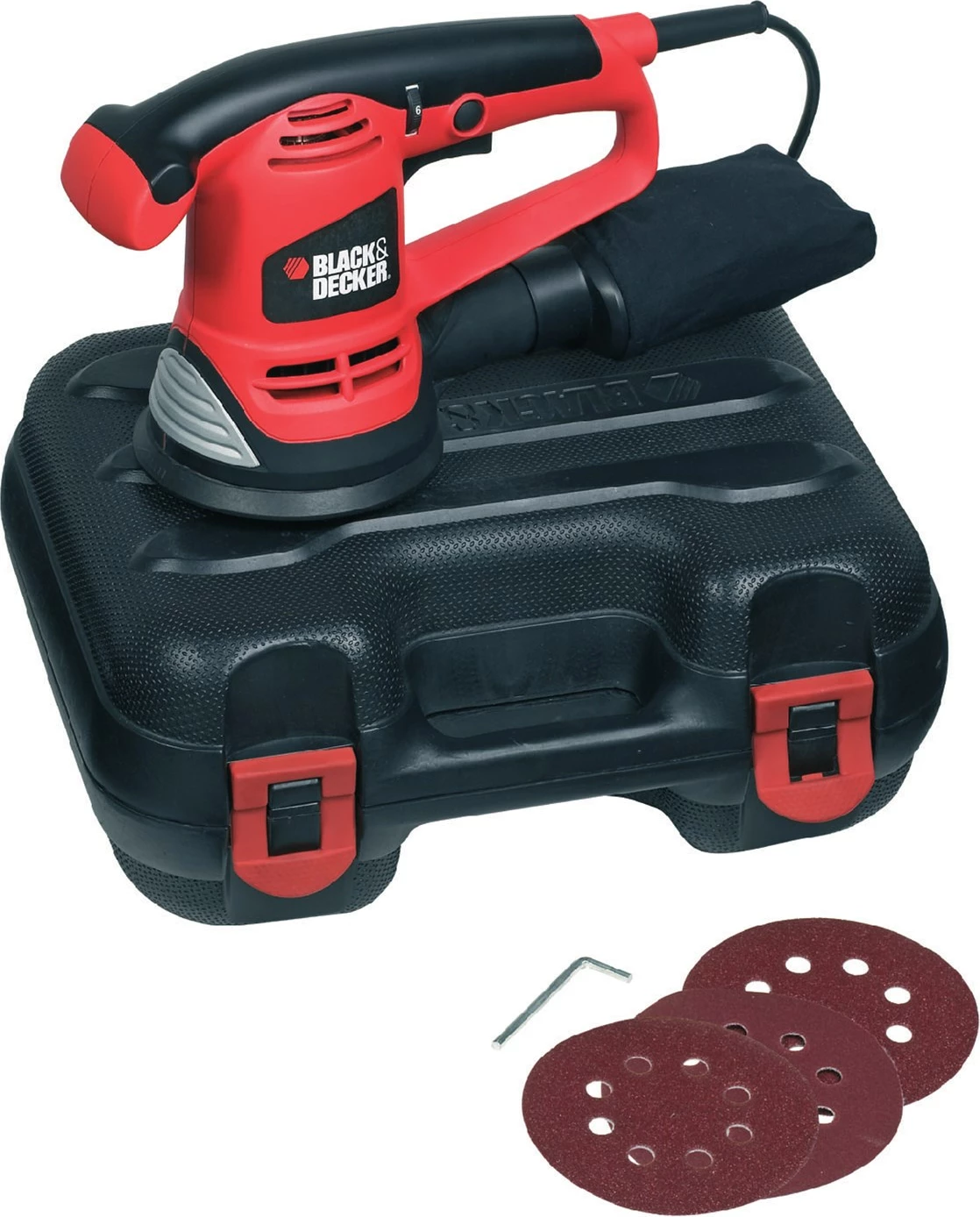 Lëmues ekscentrik Black&Decker KA191EK 480 W 125 mm kuqe/zezë