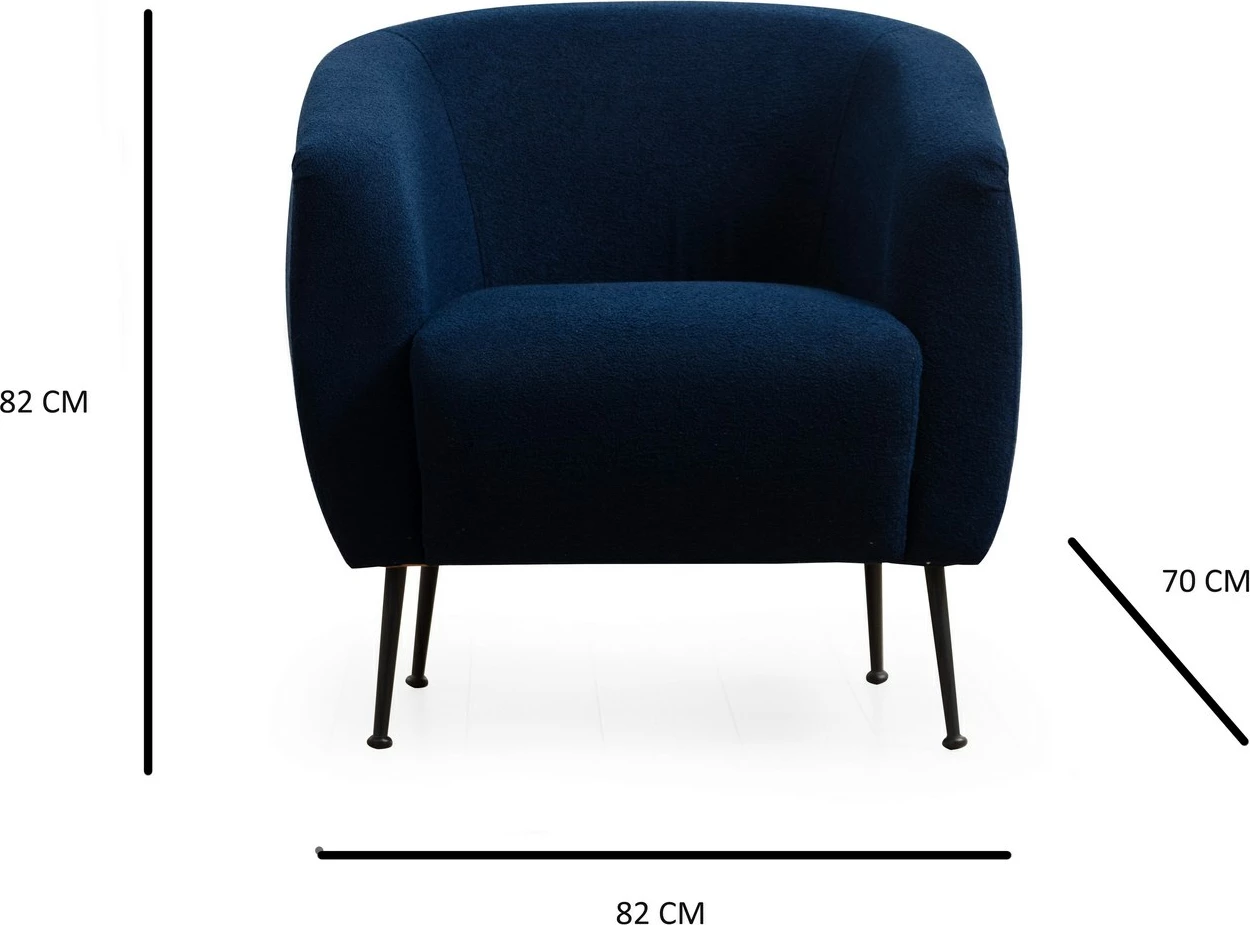 Karrige Wing Atelier del Sofa, ngjyrë e kaltër Eses