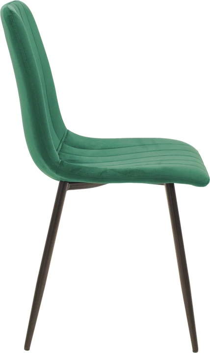 Tavolinë me karrige Balou-Noor, set prej 5 copësh, MDF i zi, kadife e gjelbër, D100x73cm