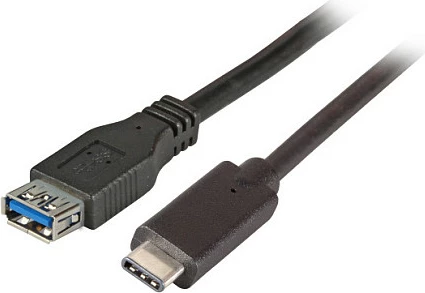 Kabllo adapter USB-C EFB Elektronik, USB 3.2 Gen 1, USB-C mashkull në USB-A femër, 0.2 m, e zezë