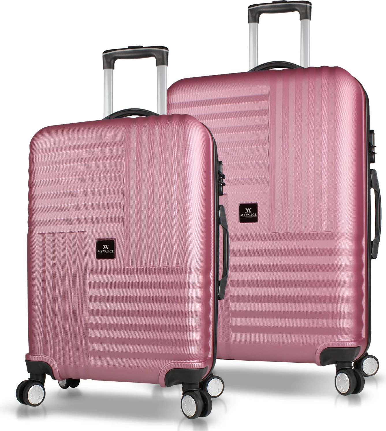 Set valixhesh (2 copë), ngjyrë rozë gold, Zoozie Bags, 8418