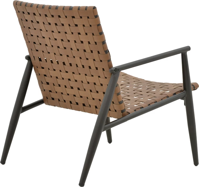 Karrige Eamon alumini e pe rattan, ngjyrë kafe e zezë, 73.5x62x77cm