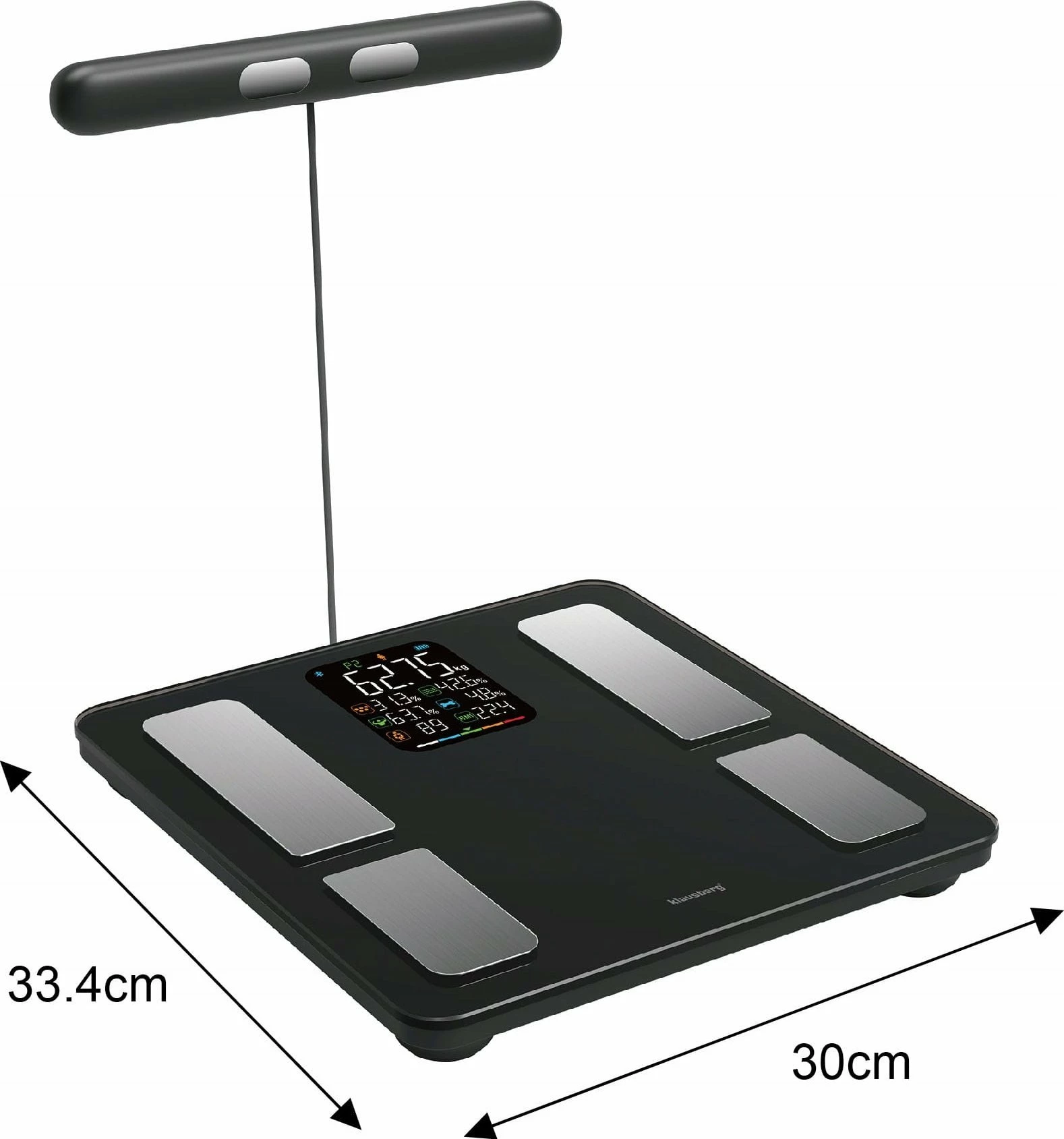 Peshore banjoje elektronike Klausberg KB-7856 180 kg me Bluetooth dhe aplikacion, e zezë