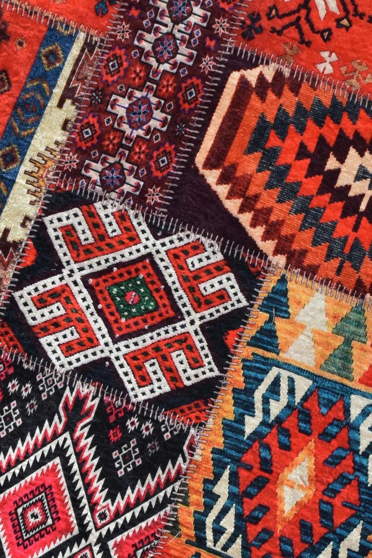 Qilim për korridor, patchwork, shumëngjyrësh, 80x300cm