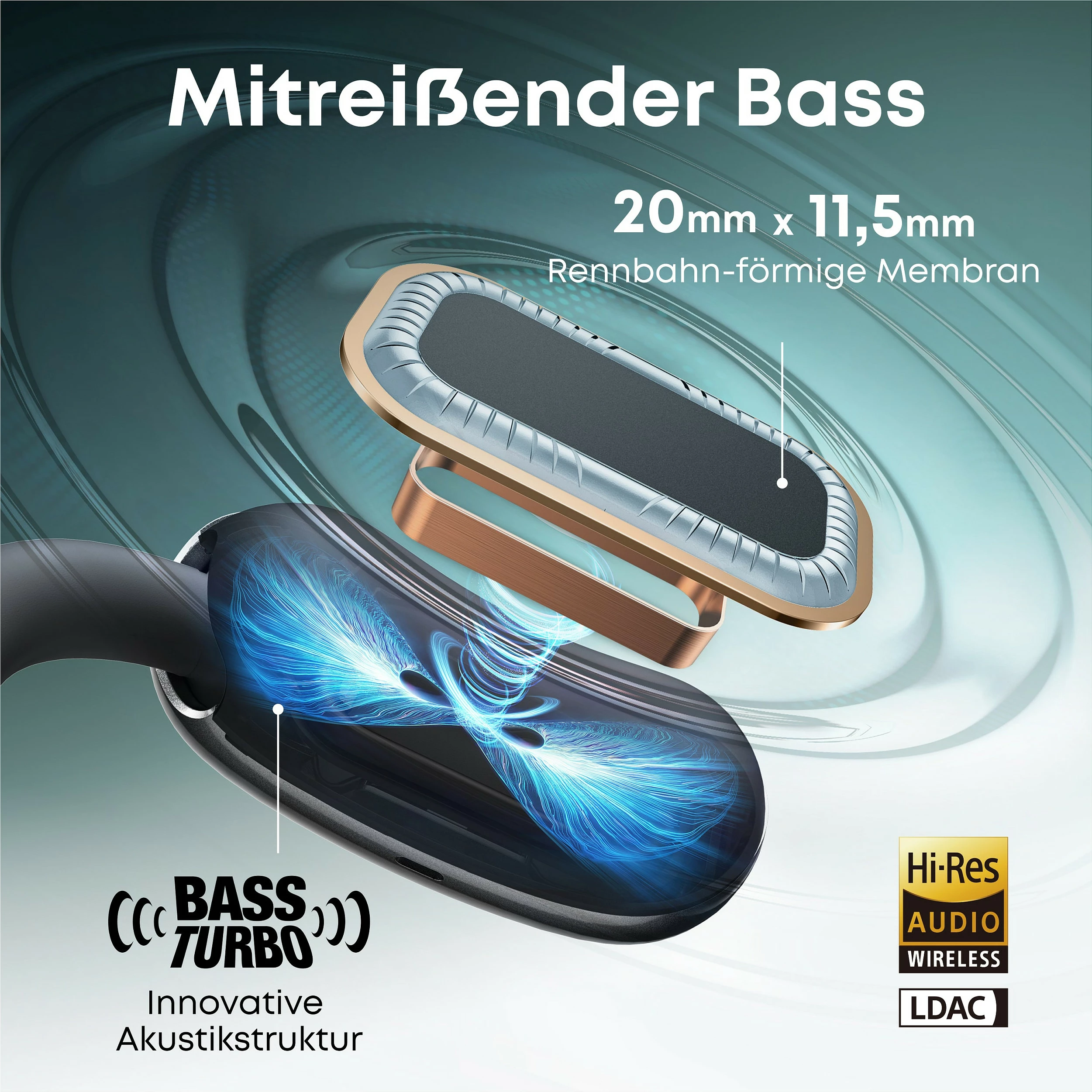 Kufje Anker Soundcore AeroFit 2 AI, Bluetooth 5.4, 42 orë, IP55, të zeza