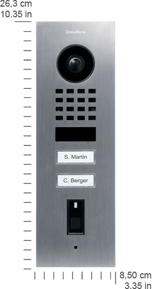 Stacion derë DoorBird D1102FV, 1080p, kënd ultra i gjerë, çelik inox, 2 butona thirrjeje