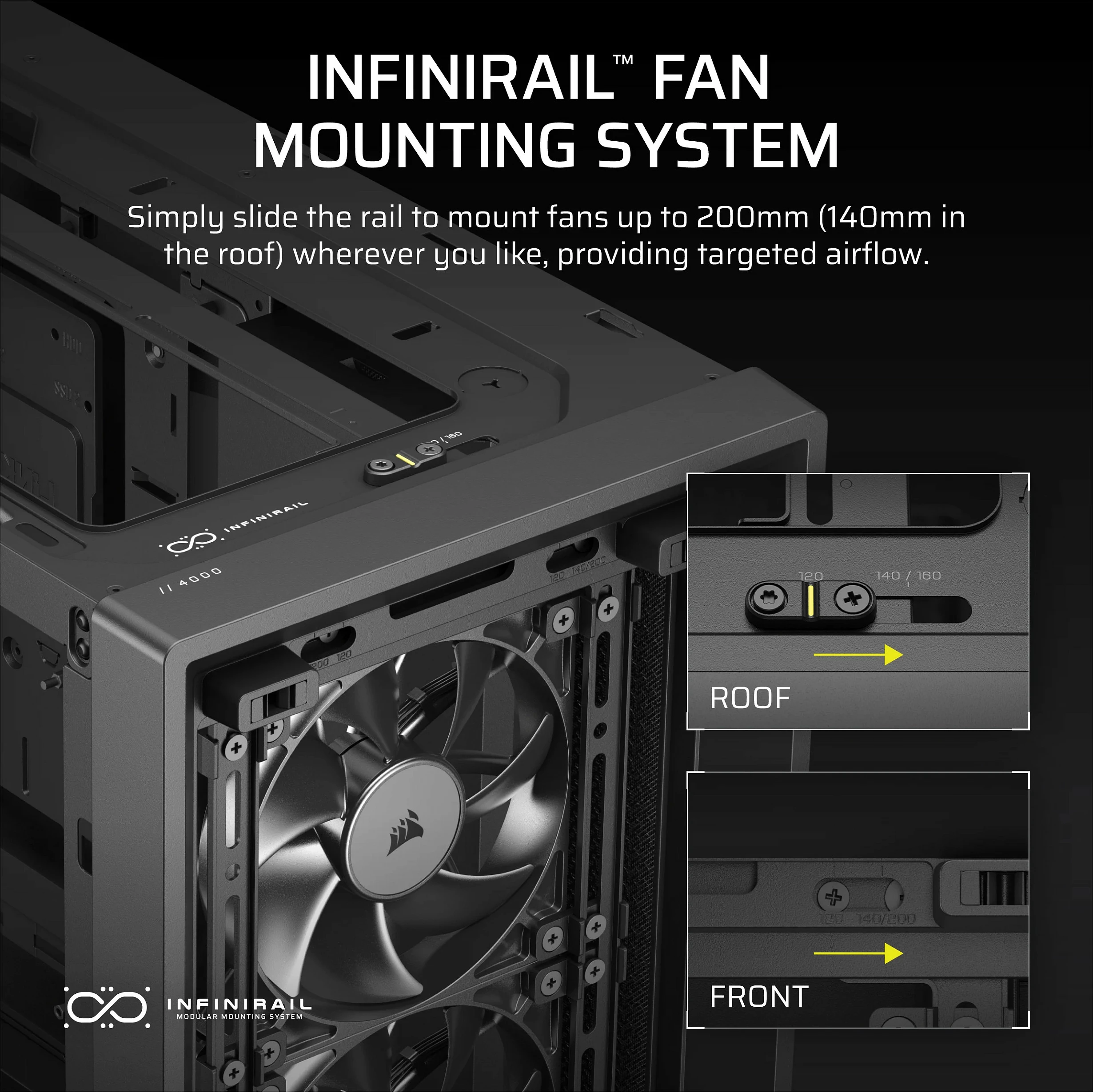 Kasë Corsair FRAME 4000D RS, Midi Tower ATX/EATX, xham i temperuar, e zezë