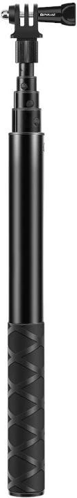 Selfie stick metalik, Puluz PU815, teleskopik 28-111 cm 5-pozicione, vidë 1/4" dhe bazë 1/4", për Insta360/GoPro/DJI, e zezë
