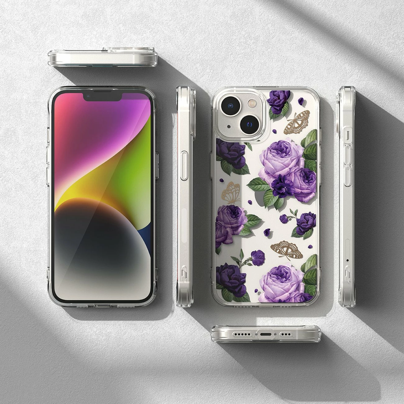 Mbështjellës Ringke Fusion Design për iPhone 14 Plus, FD637E29, transparent, vjollcë