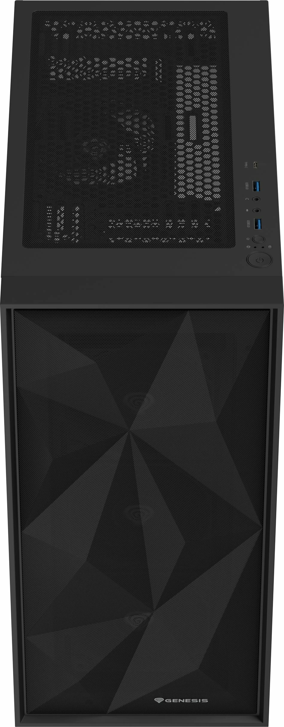 Kasë GENESIS Diaxid 605F NPC-2046 midi tower ATX, USB-C, pa furnizim, e zezë