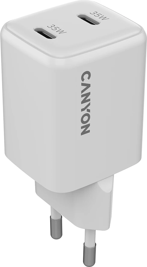 Karikues CANYON CU35CC 35W GaN 2x USB-C PD/PPS, EU, i bardhë