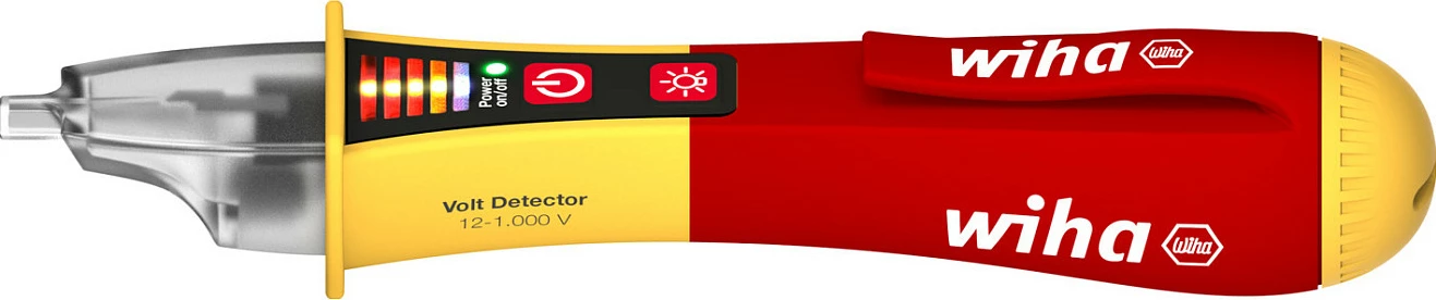 Detektor tensioni pa kontakt Wiha, 12–1000 V AC, me ekran, kuq/verdhe