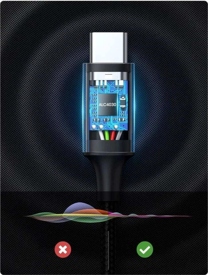 Kabllo audio USB-C në 3.5mm mini jack Ugreen CM450 (UGR1190BLK) 1m, e zezë, 1 copë