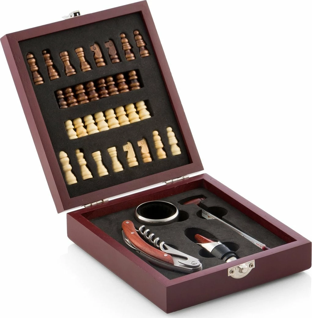 Set aksesorësh për verë dhe shah InnovaGoods Wine & Chess, 37 copë, shumëngjyrëshe