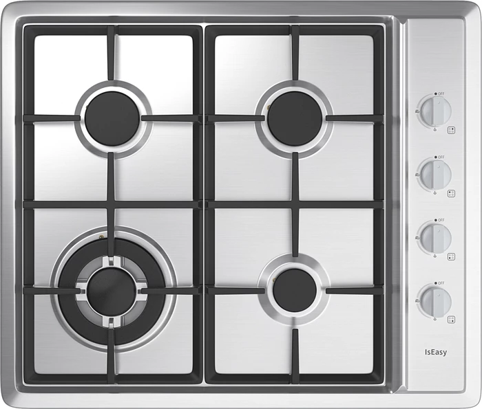 Pllakë gatimi me gaz IsEasy MGBS-604D, 4 vatra, inox 59 cm, silver
