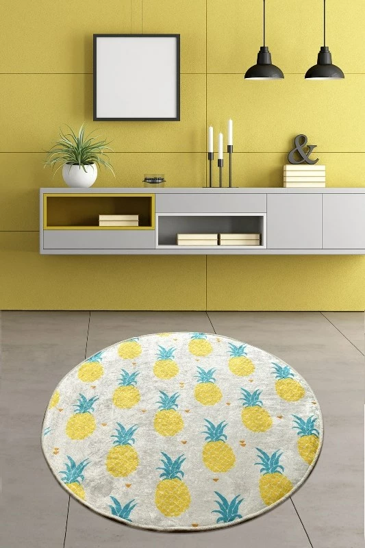 Tapet për banjo Mijölnir, model ananas, Djt Cap, shumëngjyrësh, 100cm