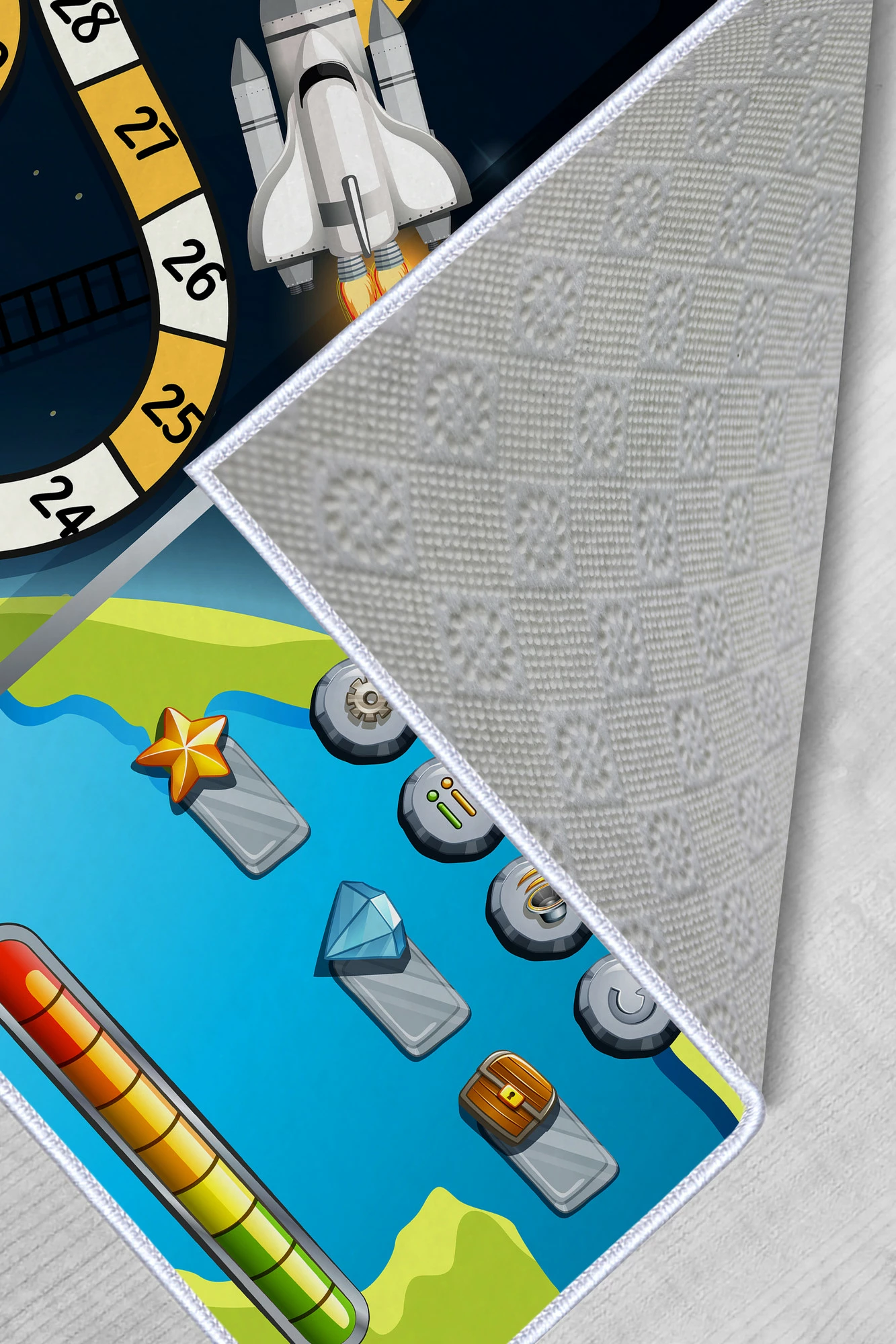 Qilim për fëmijë, shumëngjyrësh, Space Race, 80x120cm, WOOKECE087