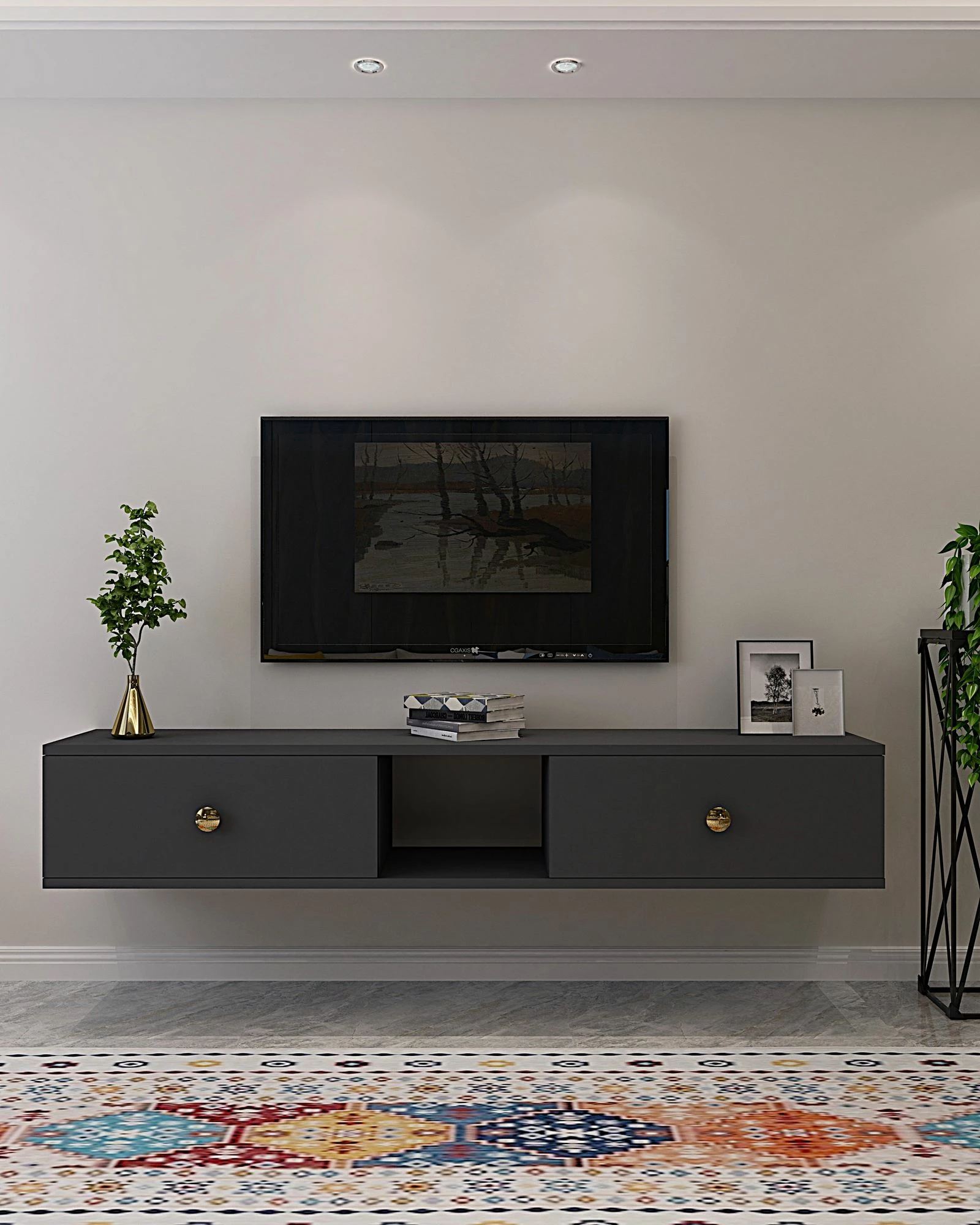 Komodë TV Skye Decor, Zuzu 150, antracit