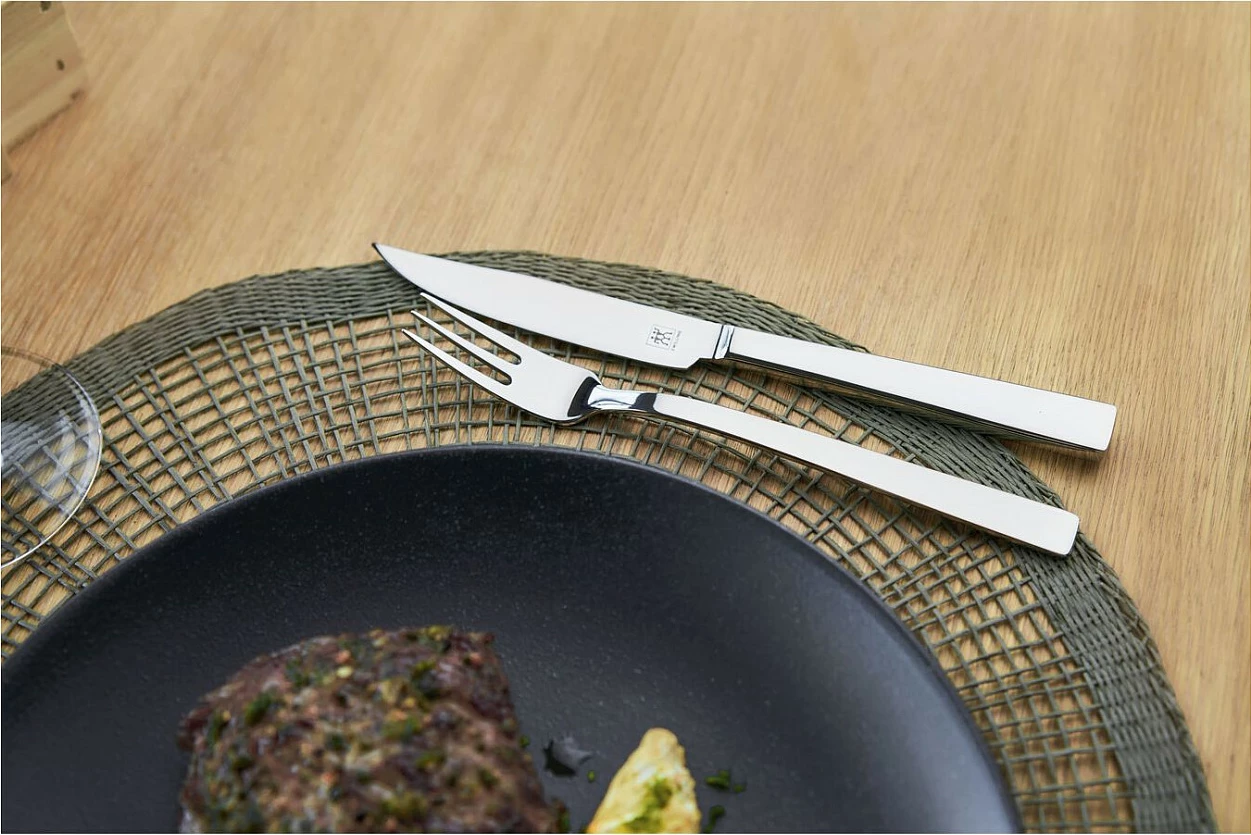 Set biftekësh Zwilling 12 copë, çelik inox, kuti druri