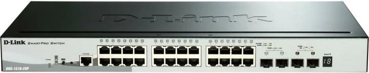 Switch D-Link DGS-1510-28P/E 24x Gigabit PoE, 2x SFP, 2x 10G SFP+, Smart Managed, i grumbullueshëm