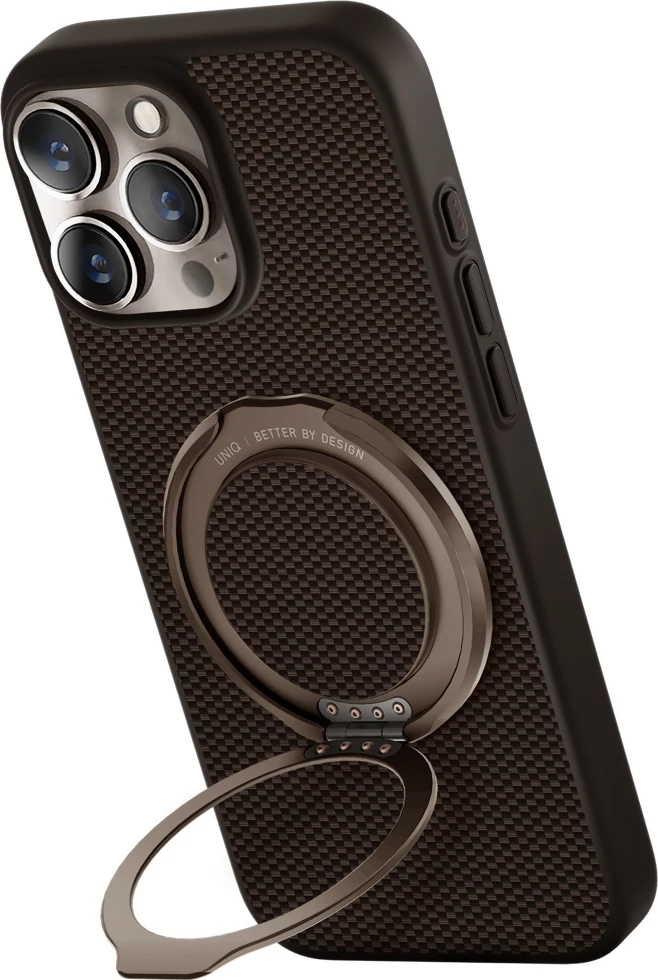 Mbështjellës UNIQ Keva Air Magclick Charging GripFit për iPhone 16 Pro Max, Kafe