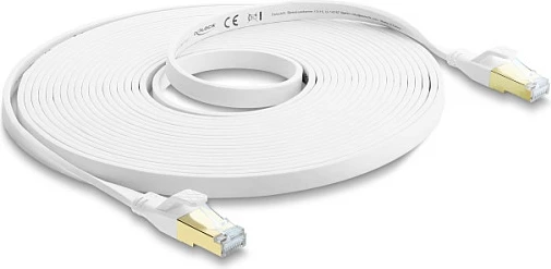 Kabllo rrjeti DeLOCK RJ45 Patch Cat8.1, 7.5 m, 40Gbps, e sheshtë, e bardhë