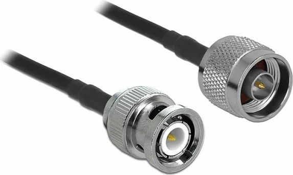 Kabllo antene DeLOCK N në BNC, LMR195, 10 m, 50Ω, zi/gri