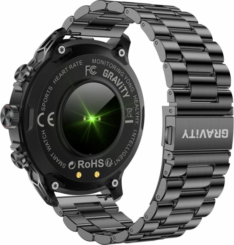 Smartwatch për meshkuj Gravity GT41-4, rrip i zi + byzylyk