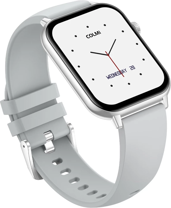 Smartwatch Colmi C28 1.93\" AMOLED, thirrje Bluetooth, AI Da GPT, 230 mAh, argjendtë