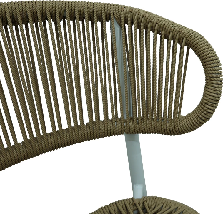 Karrige alumini-pe rattan Agus e grumbullueshme, ngjyrë e bardhë, 55x63x77cm