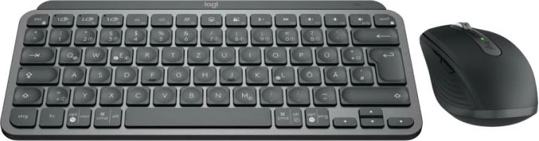 Set tastierë kompakte dhe maus Logitech MX Keys Mini Combo 920-011054 wireless Bluetooth Logi Bolt, me ndriçim, gri