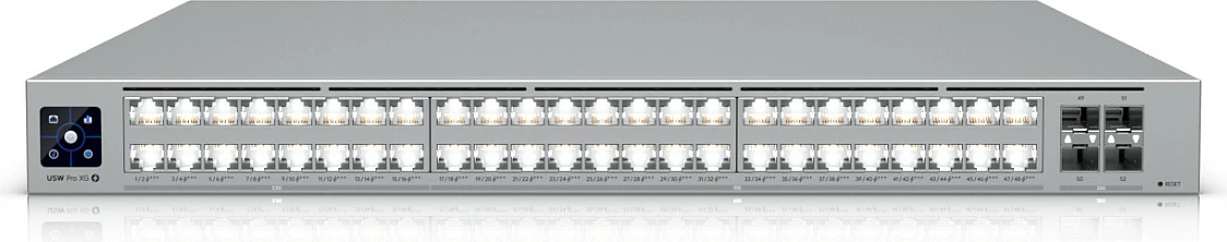 Switch Ubiquiti UniFi USW-PRO-XG-48-PoE, 48-port (32x10G + 16x2.5G), 4xSFP+, PoE+++ 1080W, rackmount, gri