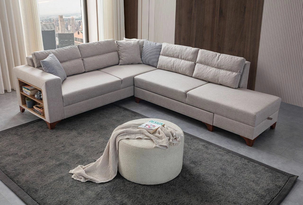 Kënd-sofë krevati Atelier del Sofa, Tloft majtas, krem