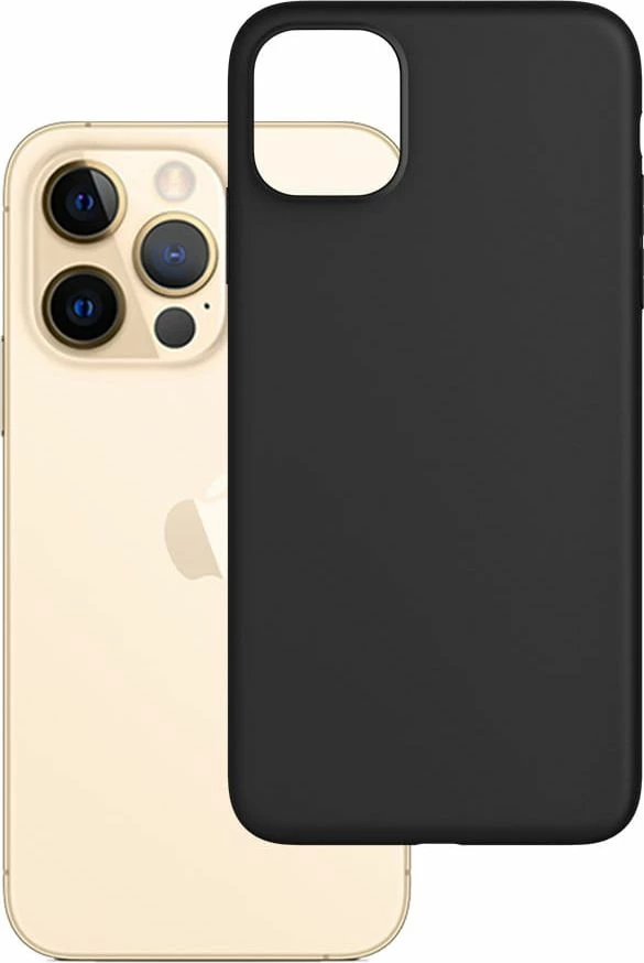Mbështjellës 3MK Matt Case për iPhone 13 Pro Max, mbulesë e pasme, plastik, i zi