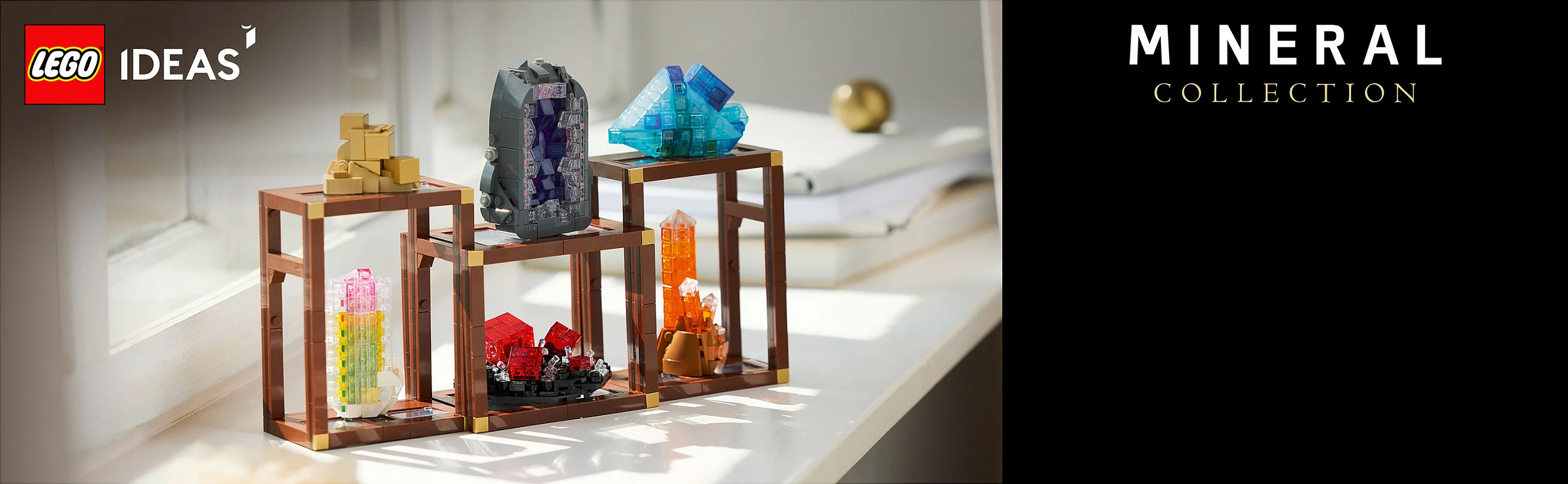 Set LEGO Ideas Mineral Collection 21362, 880 copë, 18+, shumëngjyrësh