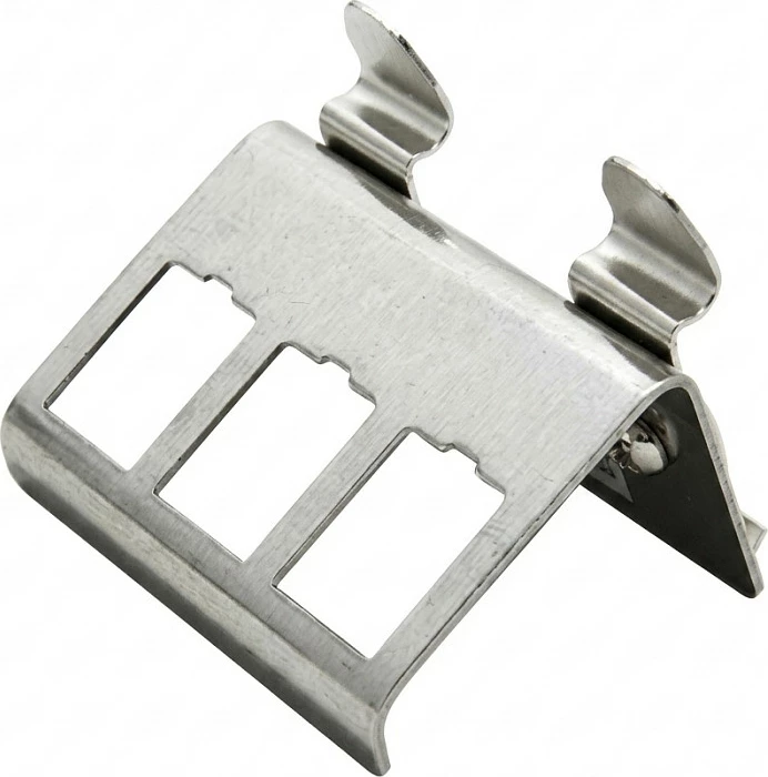Adapter për shinën DIN ROLINE, për 3 Keystone, metalik argjendtë