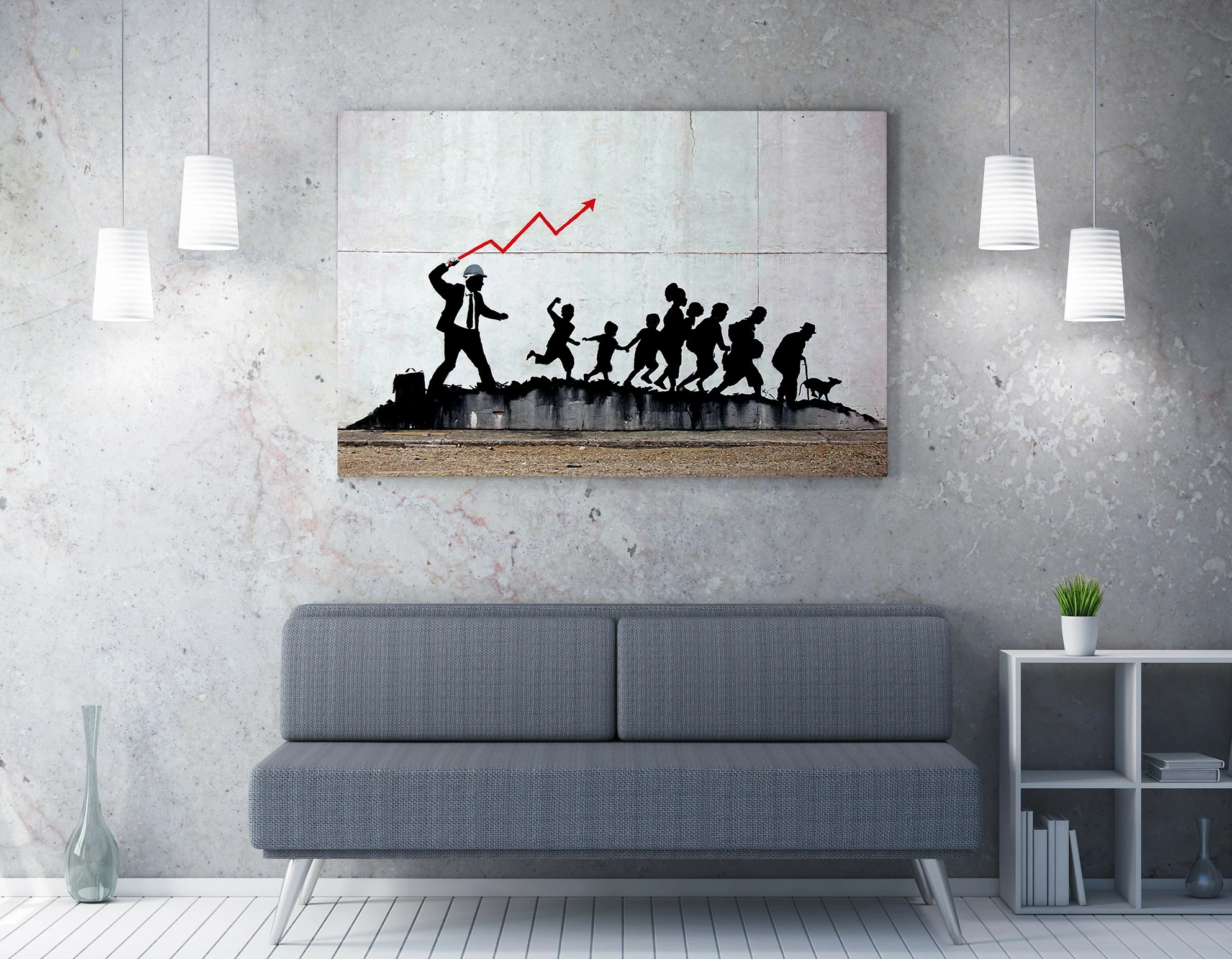 Pikturë dekorative në kanavacë, Banksy, shumëngjyrëshe, WY30, 50x70cm