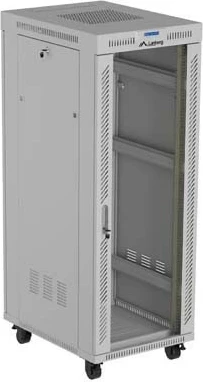 Kabinet rack LANBERG 19" 32U 600x800, derë e xhamtë, stojë, gri